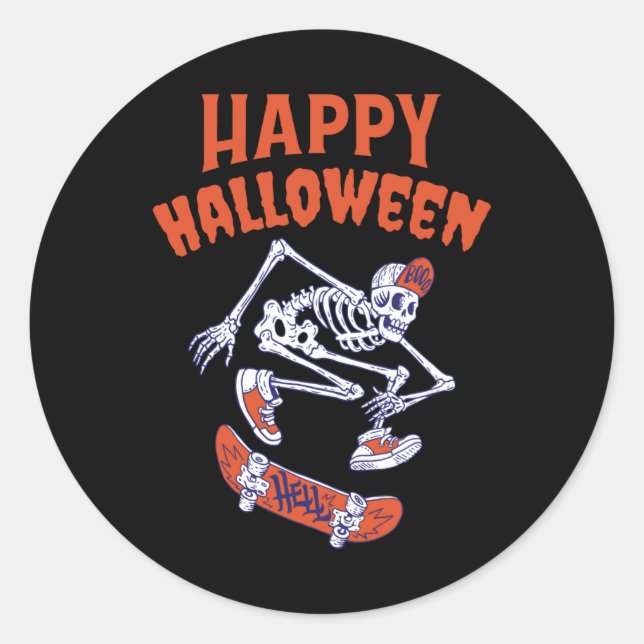 Sticker Rond Skeleton Halloween (Devant)