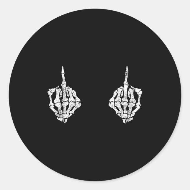 Sticker Rond Skeleton Hands On S Funny Soky Halloween Costume  (Devant)