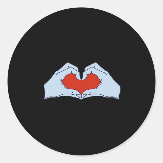 Sticker Rond Skeleton Heart Hands Classic & Basic Halloween (Devant)