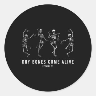 Sticker Rond Skeleton Les os Sec Viennent Vivant Christian Hall
