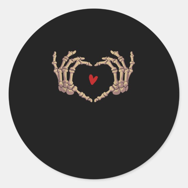 Sticker Rond Skeleton Mains Femmes Skeleton Mains Halloween (Devant)