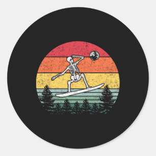 Sticker Rond Skeleton Snowboard Snowboard Moon Snowboard -