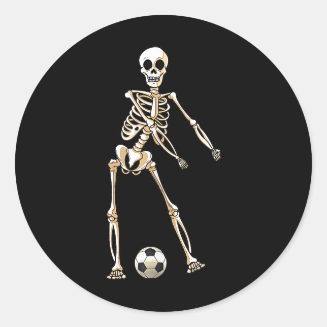 Sticker Rond Skeleton Soccer Halloween Flossing Dance Cosplay (Devant)