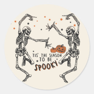 Sticker Rond Skeletons dansants Halloween
