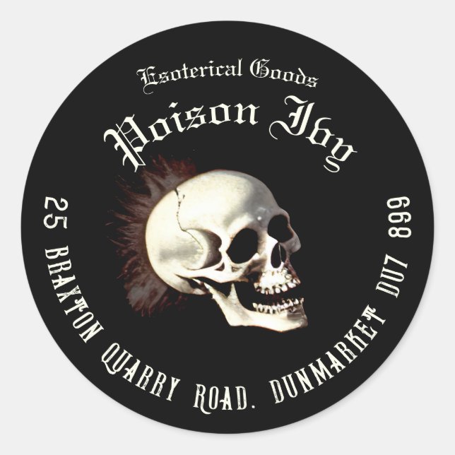 Sticker Rond Skeletons de danse de la mort noire Halloween (Devant)