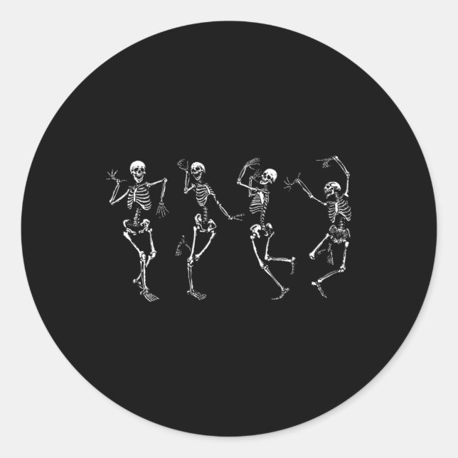 Sticker Rond Skeletons De Danse Halloween Danse De La Mort Maca (Devant)