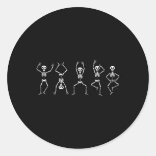 Sticker Rond Skeletons d'Halloween Danser Costume drôle Hommes