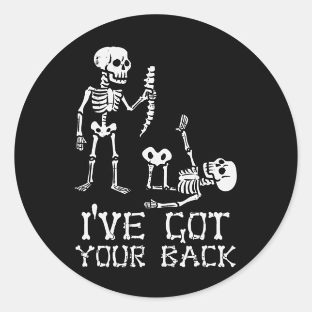 Sticker Rond Skeletons Halloween J'Ai Votre Costume Ck Hommes Q (Devant)