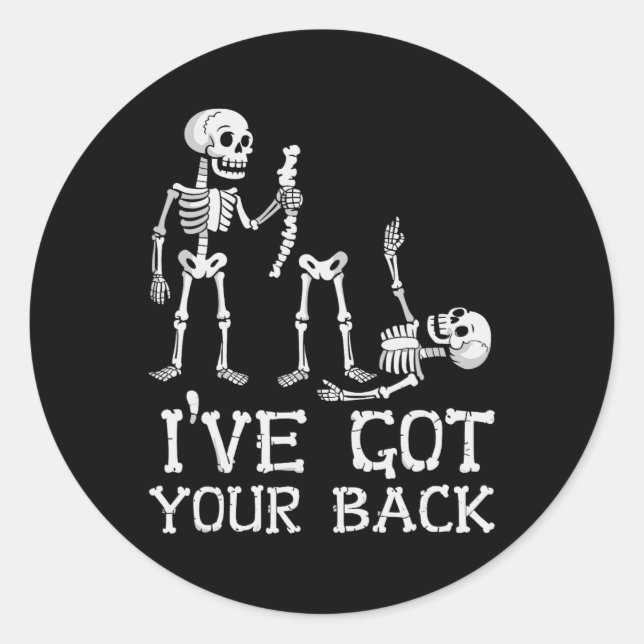 Sticker Rond Skeletons Halloween J'Ai Votre Costume Ck Hommes Q (Devant)