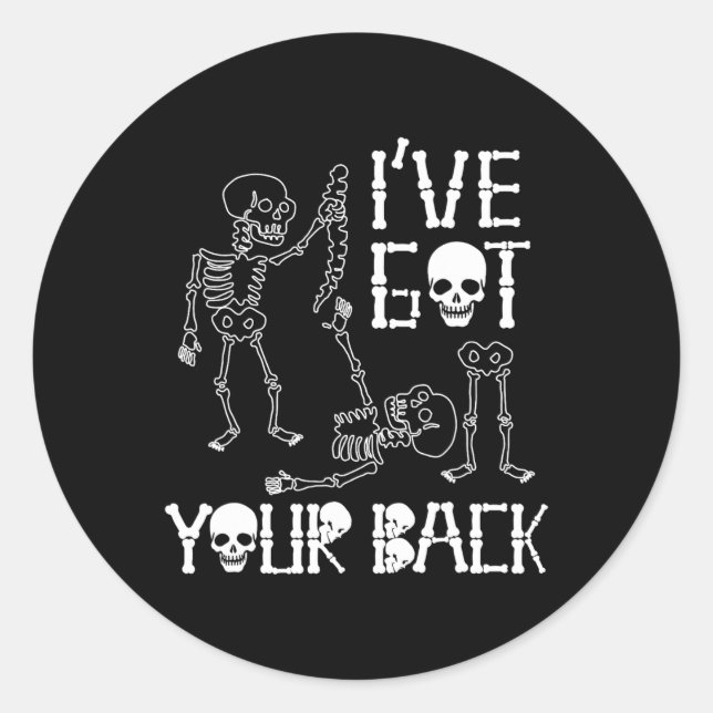 Sticker Rond Skeletons Halloween J'Ai Votre Costume Ck Hommes Q (Devant)