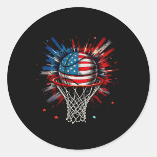 Sticker Rond Sketll 4 juillet Hommes Garçons Drapeau Américain
