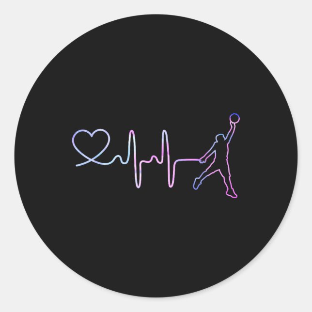 Sticker Rond Sketll Heartbeat Pour Hommes Enfants Ados Sketll P (Devant)