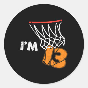 Sticker Rond Sketll pour 13e anniversaire Je suis 13 Treize ans