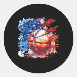 Sticker Rond Sketll Usa Aquarelle America Sketll Hoop Artwork
