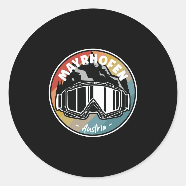 Sticker Rond Ski À Mayrhofen Autriche (Devant)