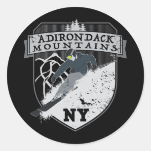 Sticker Rond Ski Adirondack Mountains, NY