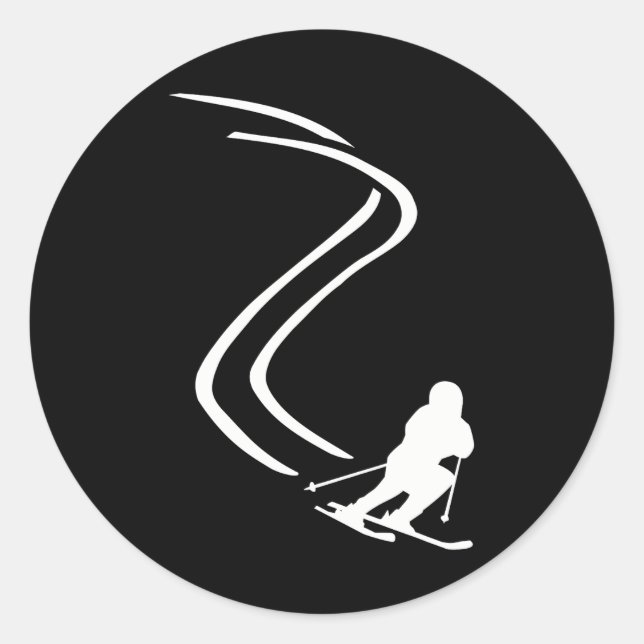 Sticker Rond Ski alpin (Devant)
