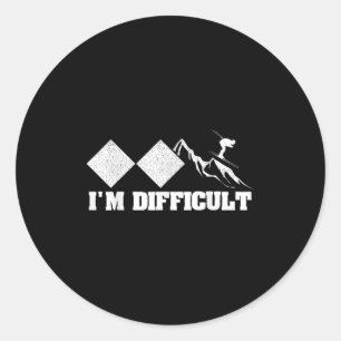 Sticker Rond Ski Alpin Piste ski alpin Ski Ski Sport Im Di