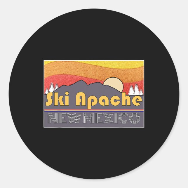 Sticker Rond Ski Apache Nouveau-Mexique  (Devant)