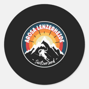 Sticker Rond Ski Arosa Lenzerheide Suisse Vintage