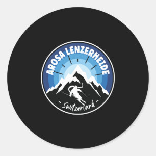 Sticker Rond Ski Arosa Lenzerheide Switzerland Blue