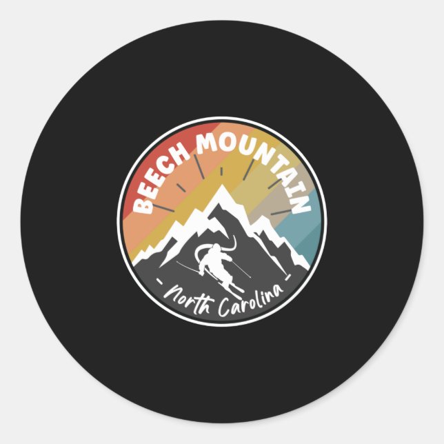 Sticker Rond Ski Beech Mountain - Caroline du Nord (Devant)