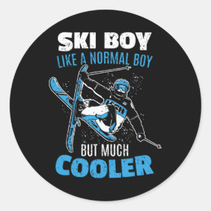 Sticker Rond Ski Boys Ski Mountain Sport Hiver