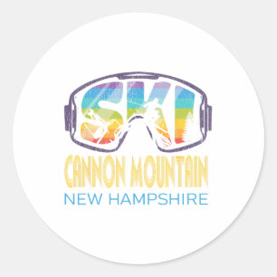Sticker Rond Ski Cannon Mountain New Hampshire Vacances ski