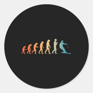 Sticker Rond Ski cool Art Pour Hommes Femmes Ski Thématique Ski