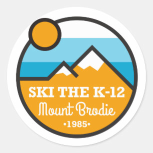 Sticker Rond Ski dans le style de patch K-12