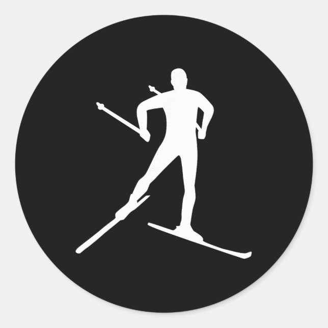 Sticker Rond Ski de fond  (Devant)