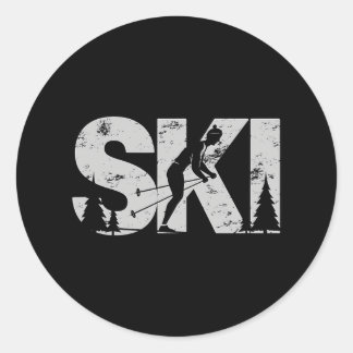 Sticker Rond Ski de fond Cool Ski de fond femmes Ski de ski nor