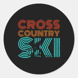 Sticker Rond Ski de fond de ski de fond rétrographique Sports d