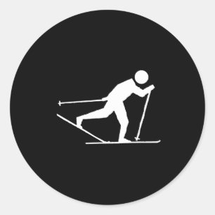 Sticker Rond Ski de fond international en patins, ski de fond