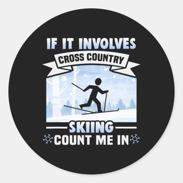 Sticker Rond Ski De Fond Me Compte Dans Ski De Fond (Devant)