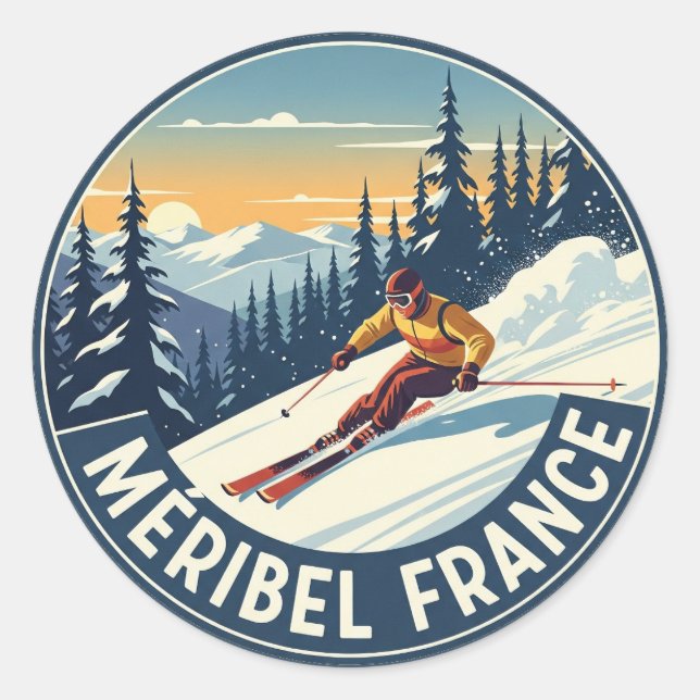 Sticker Rond Ski de Méribel France (Devant)
