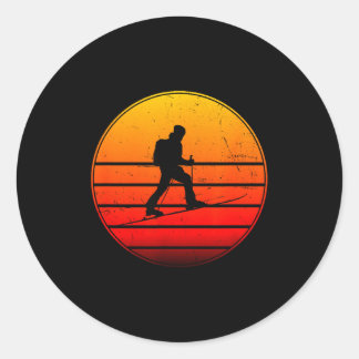 Sticker Rond Ski de randonnée hommes femmes randonnée ski 