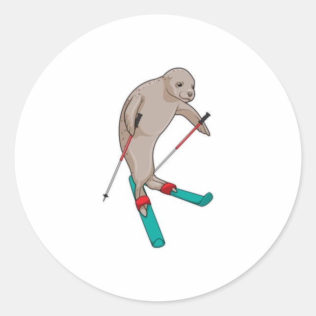 Sticker Rond Ski de Seal (Devant)