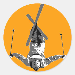 Sticker Rond Ski de style libre