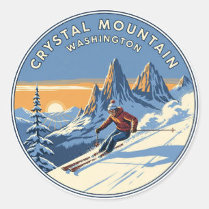 Sticker Rond Ski de Washington Crystal Mountain
