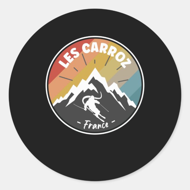 Sticker Rond Ski En France Les Carroz (Devant)