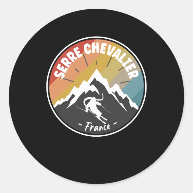 Sticker Rond Ski En France Serre Chevalier (Devant)