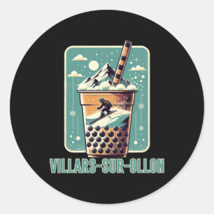 Sticker Rond Ski et Après-Ski - Villars-sur-ollon Suisse