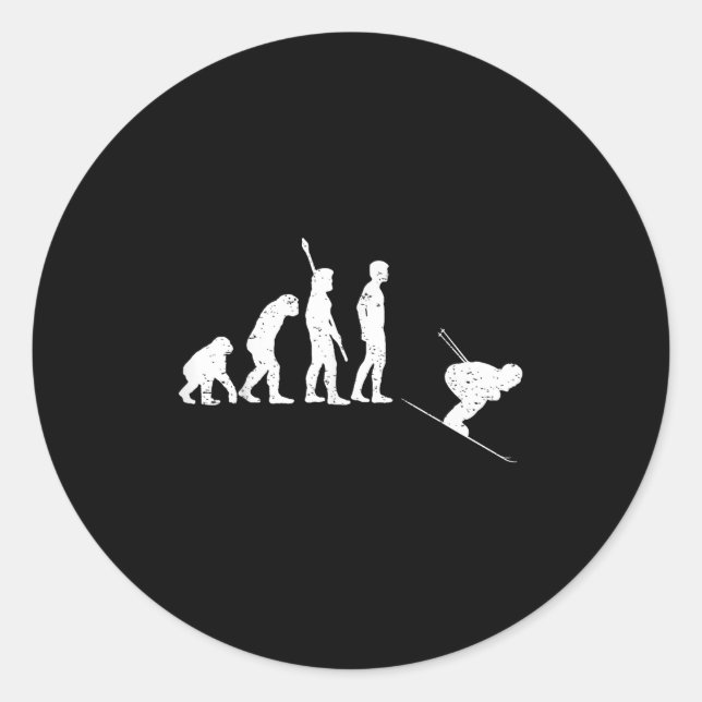 Sticker Rond Ski Évolution - Ski (Devant)