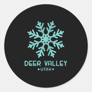 Sticker Rond Ski féminin Deer Valley Utah