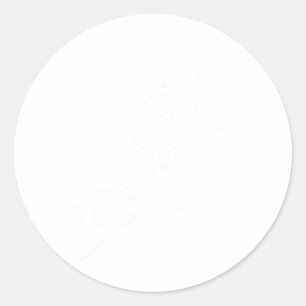 Sticker Rond Ski Freeski Sports d'hiver Ski Freeski Skieurs