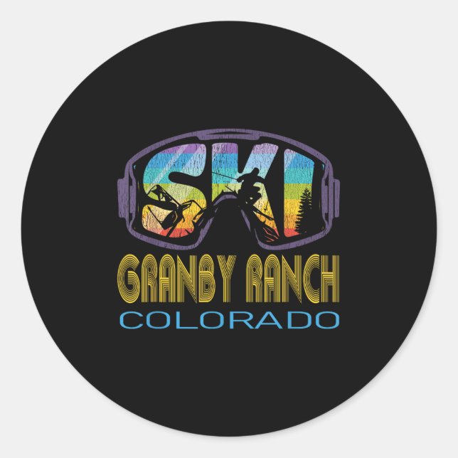 Sticker Rond Ski Granby Ranch Colorado Ski Vacances (Devant)