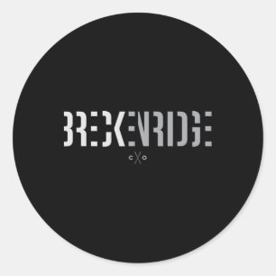 Sticker Rond Ski Graphique Breckenridge Colorado