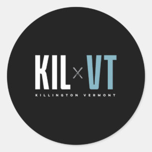 Sticker Rond Ski graphique Killington Vermont