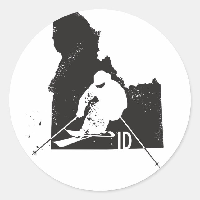 Sticker Rond Ski Idaho (Devant)